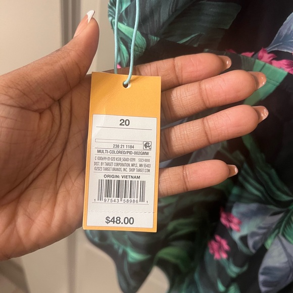 Kona Sol Black Multicolored Tropical One Piece Swimsuit - NWT - Plus Size 20 - Picture 7 of 7